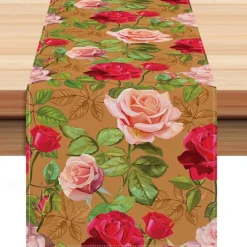 Valentine's Day Table Runner Romantic and Festive Table Decor Adds a Touch of Love to Your Dining Table Perfect for Valentine's Day Dinners and Celebrations