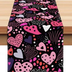 Valentine's Day Table Runner Romantic and Festive Table Decor Adds a Touch of Love to Your Dining Table Perfect for Valentine's Day Dinners and Celebrations
