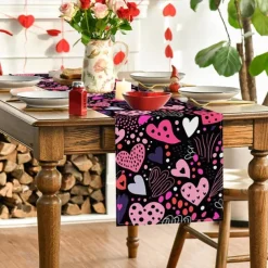 Valentine's Day Table Runner Romantic and Festive Table Decor Adds a Touch of Love to Your Dining Table Perfect for Valentine's Day Dinners and Celebrations