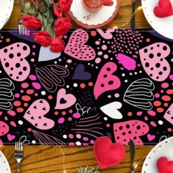 Valentine's Day Table Runner Romantic and Festive Table Decor Adds a Touch of Love to Your Dining Table Perfect for Valentine's Day Dinners and Celebrations