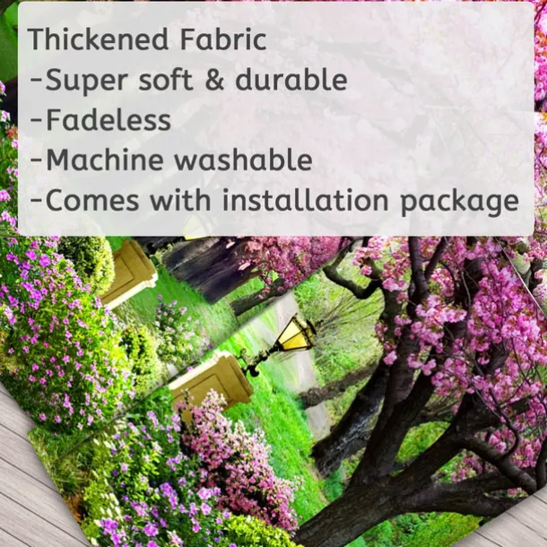 Valentine's Day Wall Tapestry Art Decor Blanket Curtain Picnic Tablecloth Hanging Home Bedroom Living Room Dorm Decoration Nature Landscape Garden Tree Flower Blossom Pathway