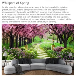 Valentine's Day Wall Tapestry Art Decor Blanket Curtain Picnic Tablecloth Hanging Home Bedroom Living Room Dorm Decoration Nature Landscape Garden Tree Flower Blossom Pathway