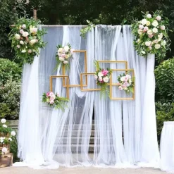 Valentine's Day Wedding White Veil Veil Drape Drapery Chair Back Veil Wedding Decoration Chair Back Veil Ceiling Veil Organza Mesh