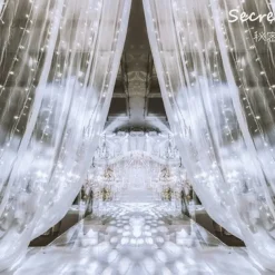 Valentine's Day Wedding White Veil Veil Drape Drapery Chair Back Veil Wedding Decoration Chair Back Veil Ceiling Veil Organza Mesh