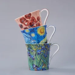 Van Gogh Bone China Mug - Creative and Artistic Ceramic Coffee Cup with Famous Oil Painting Design - Unique Gift Boxed Porcelain Mug for Home Use
