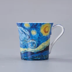 Van Gogh Bone China Mug - Creative and Artistic Ceramic Coffee Cup with Famous Oil Painting Design - Unique Gift Boxed Porcelain Mug for Home Use