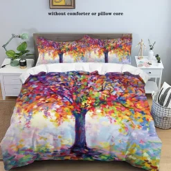 Van Gogh Oil Painting Tree 3-Piece Duvet Cover Set for Summer Soft Skin Friendly Long Lasting for Hotel Bedroom Guest Room Bedding Comfy Set