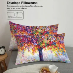 Van Gogh Oil Painting Tree 3-Piece Duvet Cover Set for Summer Soft Skin Friendly Long Lasting for Hotel Bedroom Guest Room Bedding Comfy Set