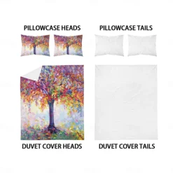 Van Gogh Oil Painting Tree 3-Piece Duvet Cover Set for Summer Soft Skin Friendly Long Lasting for Hotel Bedroom Guest Room Bedding Comfy Set