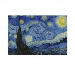 Van Gogh Painting Placemats Woven Placemat Vinyl Washable Heatproof Stain Resistant Mats PVC Placemats for Table Dining Office Kitchen Hotel Home Decor