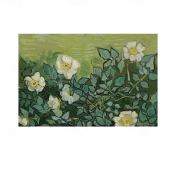 Van Gogh Painting Placemats Woven Placemat Vinyl Washable Heatproof Stain Resistant Mats PVC Placemats for Table Dining Office Kitchen Hotel Home Decor