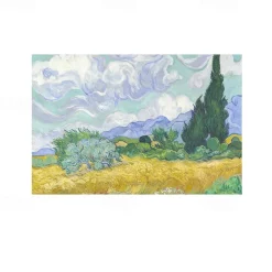 Van Gogh Painting Placemats Woven Placemat Vinyl Washable Heatproof Stain Resistant Mats PVC Placemats for Table Dining Office Kitchen Hotel Home Decor