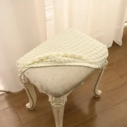 Vanity Stool Bench Covers, Rectangle Bar Stool Covers, Luxury Crease-Resistant Jacquard Fabric Saddle Bar Stool Slipcovers Stretch Washable