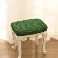 Vanity Stool Bench Covers, Rectangle Bar Stool Covers, Luxury Crease-Resistant Jacquard Fabric Saddle Bar Stool Slipcovers Stretch Washable