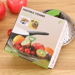 Vegetable Steamer Basket for Cooking Food, Stainless Steel Veggie Steam Basket for Pot, Folding Expandable Steaming Insert with Extendable Handle Fits Various Size Pot