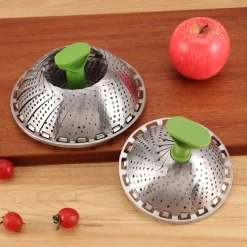 Vegetable Steamer Basket for Cooking Food, Stainless Steel Veggie Steam Basket for Pot, Folding Expandable Steaming Insert with Extendable Handle Fits Various Size Pot