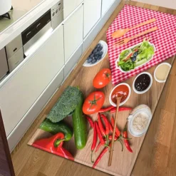 Vegetables Area Rug Kitchen Mat Non-Slip Oil Proof Floor Mat Livingroom Rug Indoor Outdoor Mat Bedroom Decor Bathroom Mat Entrance Rug Door Mat