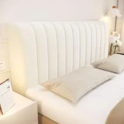 Velvet Bed Headboard Cover for Full Queen Cal King Size, Quilted Bed Headboard Slipcover Thicken Dustproof Headboard Padding Protector Cover