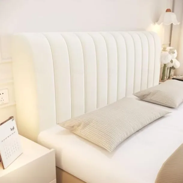 Velvet Bed Headboard Cover for Full Queen Cal King Size, Quilted Bed Headboard Slipcover Thicken Dustproof Headboard Padding Protector Cover