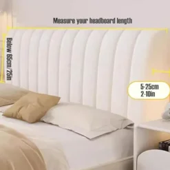 Velvet Bed Headboard Cover for Full Queen Cal King Size, Quilted Bed Headboard Slipcover Thicken Dustproof Headboard Padding Protector Cover
