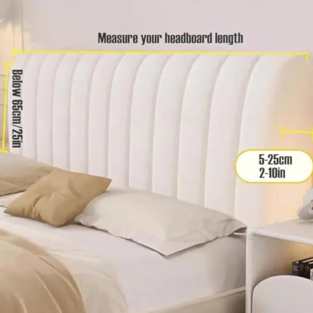 Velvet Bed Headboard Cover for Full Queen Cal King Size, Quilted Bed Headboard Slipcover Thicken Dustproof Headboard Padding Protector Cover