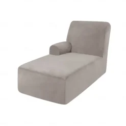Velvet Chaise Cover Stretch Sectional Couch Covers for L Shaped Sofa Fitted Soft Chaise Lounge Cushion Cover Sofa Slipcover with Elastic Bottom
