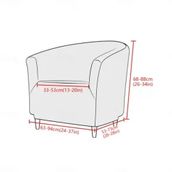 Velvet Club Chair Barrel Chair Slipcover Burgundy Stretch Armchair Covers 1-Piece Club Tub Chair Covers Sofa Cover Couch Furniture Protector Cover Plush Spandex Couch Covers for Living Room