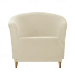 Velvet Club Chair Barrel Chair Slipcover Burgundy Stretch Armchair Covers 1-Piece Club Tub Chair Covers Sofa Cover Couch Furniture Protector Cover Plush Spandex Couch Covers for Living Room