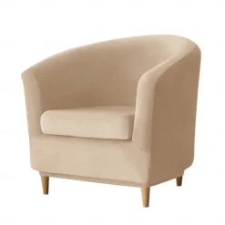 Velvet Club Chair Slipcovers, Soft Stretch Tub Burgundy Red Chair Cover for Living Room and Bedroom, Washable and Removable Armchair Protector, Furniture Protector for Home Decor