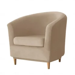 Velvet Club Chair Slipcovers, Soft Stretch Tub Burgundy Red Chair Cover for Living Room and Bedroom, Washable and Removable Armchair Protector, Furniture Protector for Home Decor