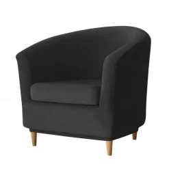 Velvet Club Chair Slipcovers, Soft Stretch Tub Burgundy Red Chair Cover for Living Room and Bedroom, Washable and Removable Armchair Protector, Furniture Protector for Home Decor