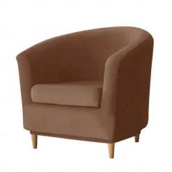 Velvet Club Chair Slipcovers, Soft Stretch Tub Burgundy Red Chair Cover for Living Room and Bedroom, Washable and Removable Armchair Protector, Furniture Protector for Home Decor