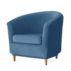 Velvet Club Chair Slipcovers, Soft Stretch Tub Burgundy Red Chair Cover for Living Room and Bedroom, Washable and Removable Armchair Protector, Furniture Protector for Home Decor