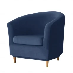 Velvet Club Chair Slipcovers, Soft Stretch Tub Burgundy Red Chair Cover for Living Room and Bedroom, Washable and Removable Armchair Protector, Furniture Protector for Home Decor