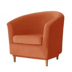 Velvet Club Chair Slipcovers, Soft Stretch Tub Burgundy Red Chair Cover for Living Room and Bedroom, Washable and Removable Armchair Protector, Furniture Protector for Home Decor