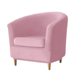 Velvet Club Chair Slipcovers, Soft Stretch Tub Burgundy Red Chair Cover for Living Room and Bedroom, Washable and Removable Armchair Protector, Furniture Protector for Home Decor