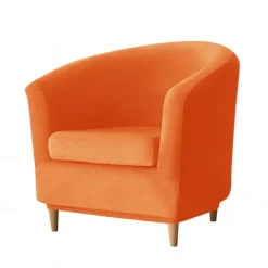 Velvet Club Chair Slipcovers, Soft Stretch Tub Burgundy Red Chair Cover for Living Room and Bedroom, Washable and Removable Armchair Protector, Furniture Protector for Home Decor