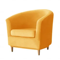 Velvet Club Chair Slipcovers, Soft Stretch Tub Burgundy Red Chair Cover for Living Room and Bedroom, Washable and Removable Armchair Protector, Furniture Protector for Home Decor