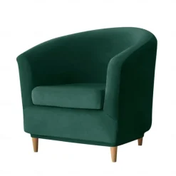 Velvet Club Chair Slipcovers, Soft Stretch Tub Burgundy Red Chair Cover for Living Room and Bedroom, Washable and Removable Armchair Protector, Furniture Protector for Home Decor