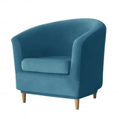 Velvet Club Chair Slipcovers, Soft Stretch Tub Burgundy Red Chair Cover for Living Room and Bedroom, Washable and Removable Armchair Protector, Furniture Protector for Home Decor