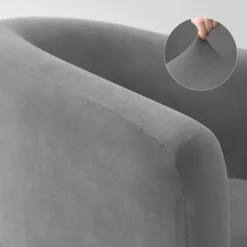 Velvet Club Chair Slipcovers, Soft Stretch Tub Burgundy Red Chair Cover for Living Room and Bedroom, Washable and Removable Armchair Protector, Furniture Protector for Home Decor