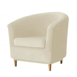 Velvet Club Chair Slipcovers, Soft Stretch Tub Burgundy Red Chair Cover for Living Room and Bedroom, Washable and Removable Armchair Protector, Furniture Protector for Home Decor