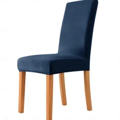 Velvet Dining Chair Cover Burgundy Plush Stretch Spandex Chair Slipcover Chair Protector High Back Dining Chair Cover with Elastic Band for Dining Room Wedding Ceremony Banquet Home Decor