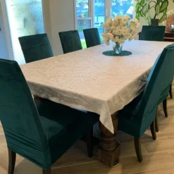 Velvet Dining Chair Covers, Burgundy Stretch Chair Cover, Spandex High back Chair Protector Covers Seat Slipcover with Elastic Band for Dining Room,Wedding, Ceremony, Banquet