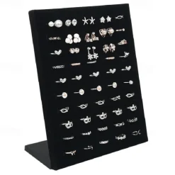 Velvet Display Case Jewelry Ring Displays Stand Board Holder Storage Box Plate Organizer