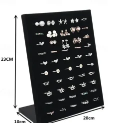 Velvet Display Case Jewelry Ring Displays Stand Board Holder Storage Box Plate Organizer