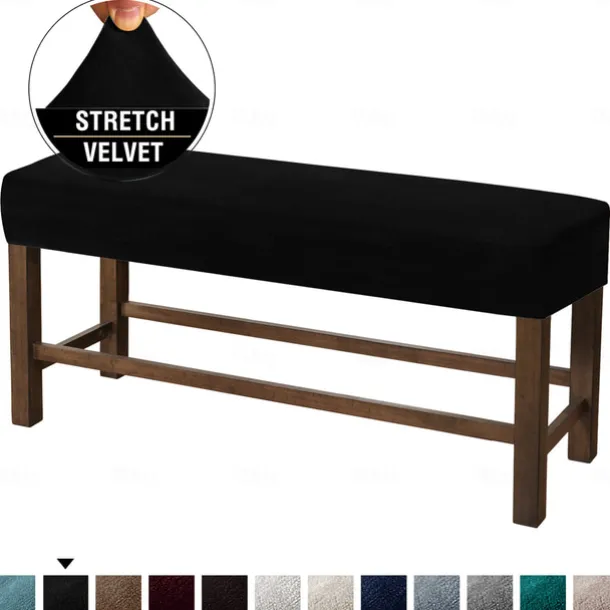 Velvet Elastic All-Inclusive Ultra Soft Bench Cover - Home Fabric Bench Cover - Stretchable and Durable - Perfect for Adding Comfort and Style to Your Bench - Easy to Install and Clean