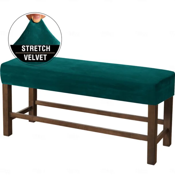 Velvet Elastic All-Inclusive Ultra Soft Bench Cover - Home Fabric Bench Cover - Stretchable and Durable - Perfect for Adding Comfort and Style to Your Bench - Easy to Install and Clean