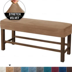 Velvet Elastic All-Inclusive Ultra Soft Bench Cover - Home Fabric Bench Cover - Stretchable and Durable - Perfect for Adding Comfort and Style to Your Bench - Easy to Install and Clean