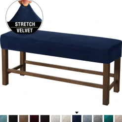 Velvet Elastic All-Inclusive Ultra Soft Bench Cover - Home Fabric Bench Cover - Stretchable and Durable - Perfect for Adding Comfort and Style to Your Bench - Easy to Install and Clean